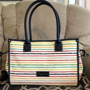 NWT Dooney & Bourke multi watercolor stripes tote